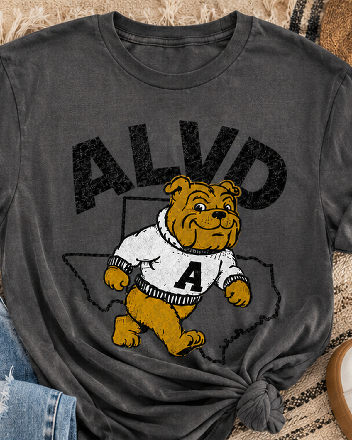 Letterman Stroll | Vintage Bulldog Spirit T-Shirt