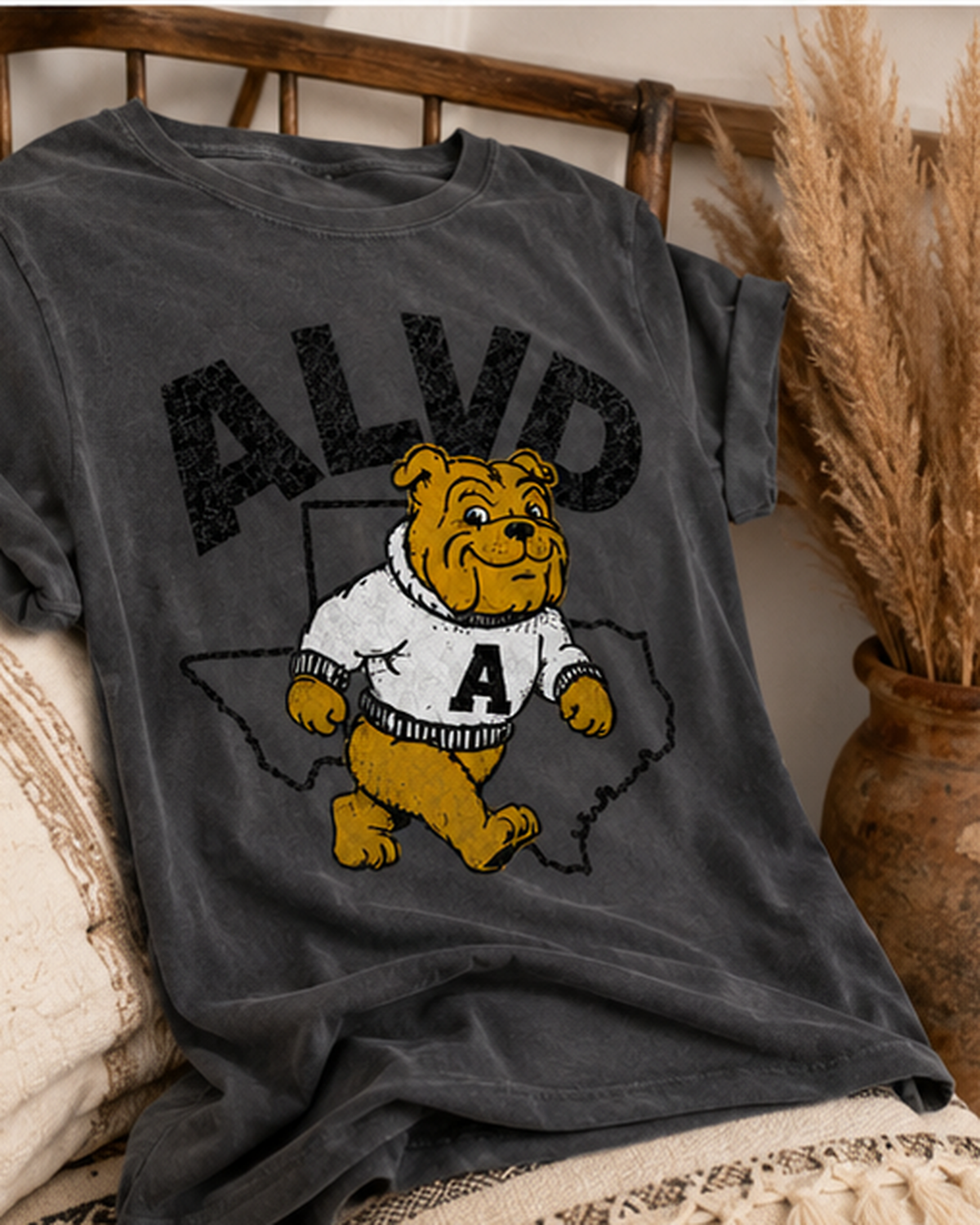 Letterman Stroll | Vintage Bulldog Spirit T-Shirt