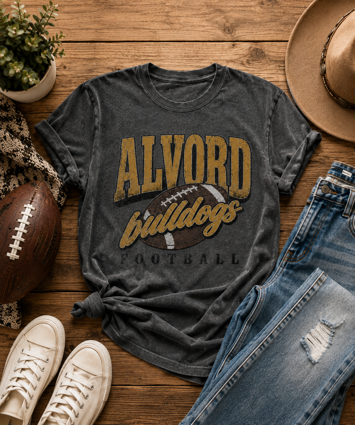 Playbook Fade | Alvord Bulldogs Football T-Shirt
