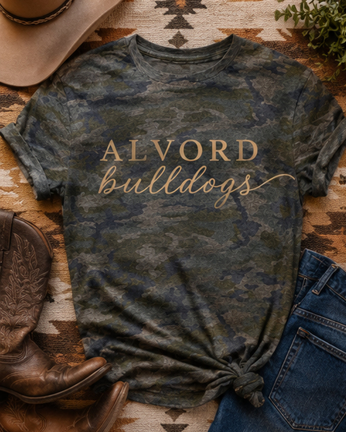 Quiet Formation | Alvord Bulldogs Camo T-Shirt