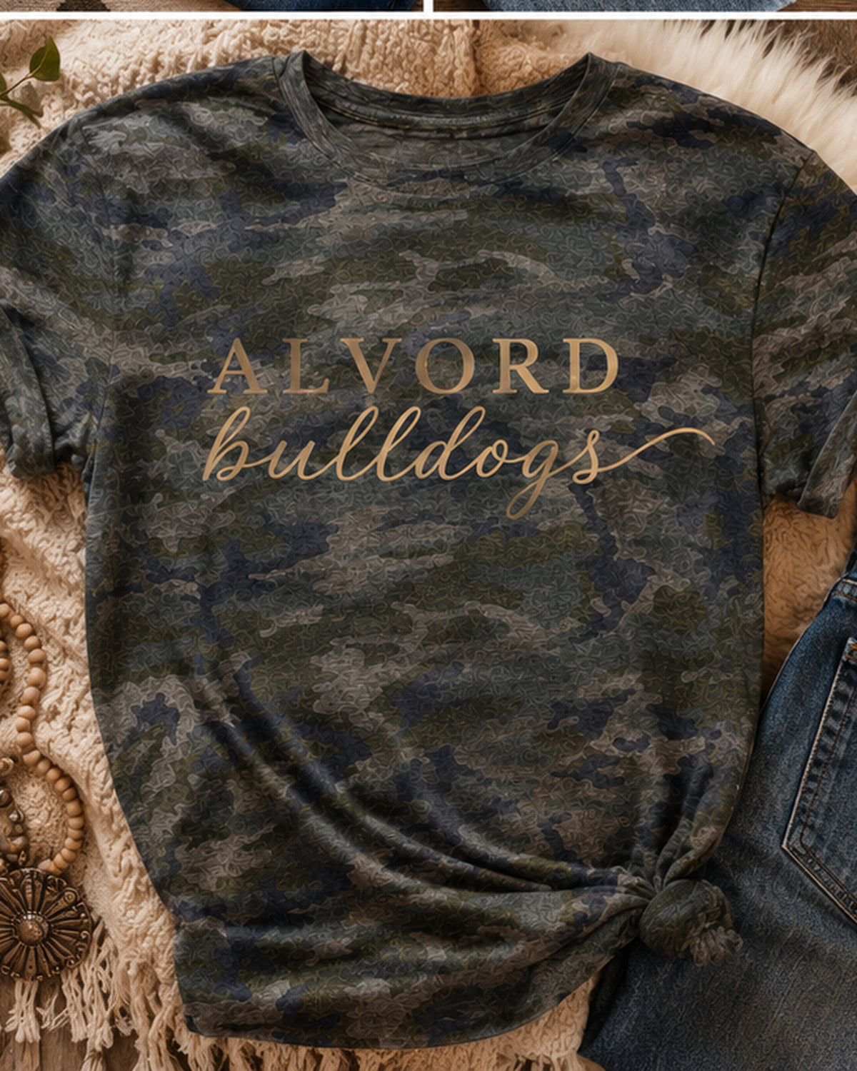 Quiet Formation | Alvord Bulldogs Camo T-Shirt