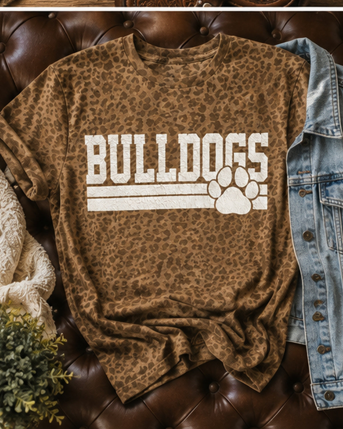 Paw Pressure | Bulldogs Leopard Print T-Shirt